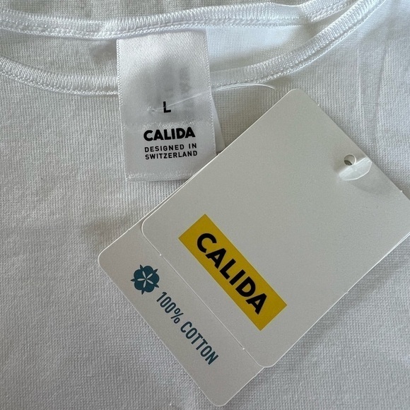 NWT Calida Light Cotton White Tank Designed Switzerland (11600) / Large - Picture 9 of 9